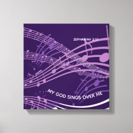 Mina Sjungor över mig Zephaniah 3:17 Lila Music Canvastryck