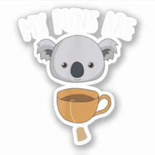 Mina skämt är Koala Te roliga djurskämt Klistermärken