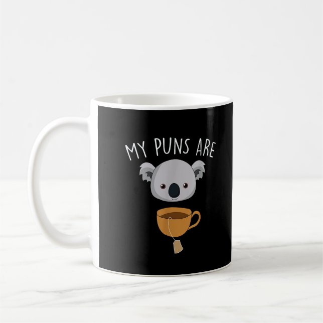 Mina skämt är Koala Teblaskor Djur Skämt Kaffemugg (Vänster)