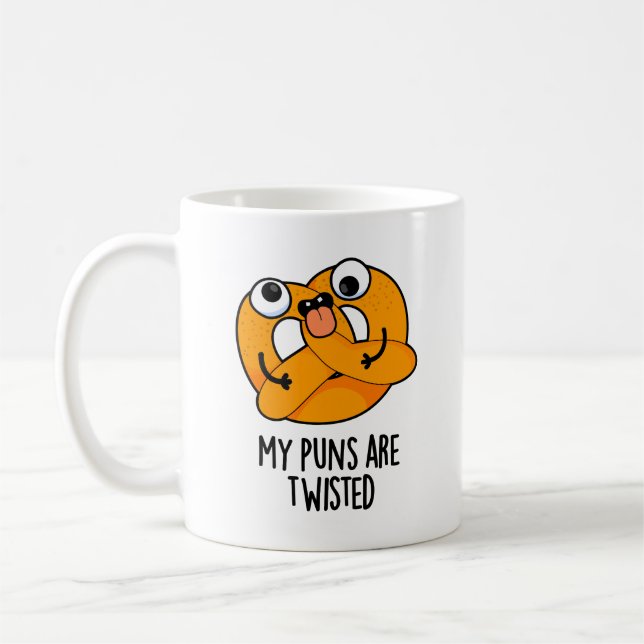 Mina skämt är Twisted Rolig Pretzel Skämt  Kaffemugg (Vänster)