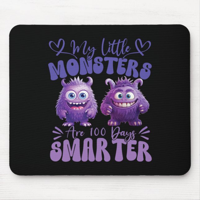 Mina små monster är 100 dagar smartare Cute Fluff Musmatta (Framsidan)