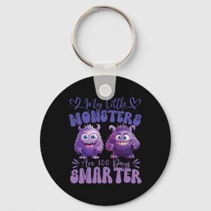 Mina små monster är 100 dagar smartare Cute Fluff Nyckelring