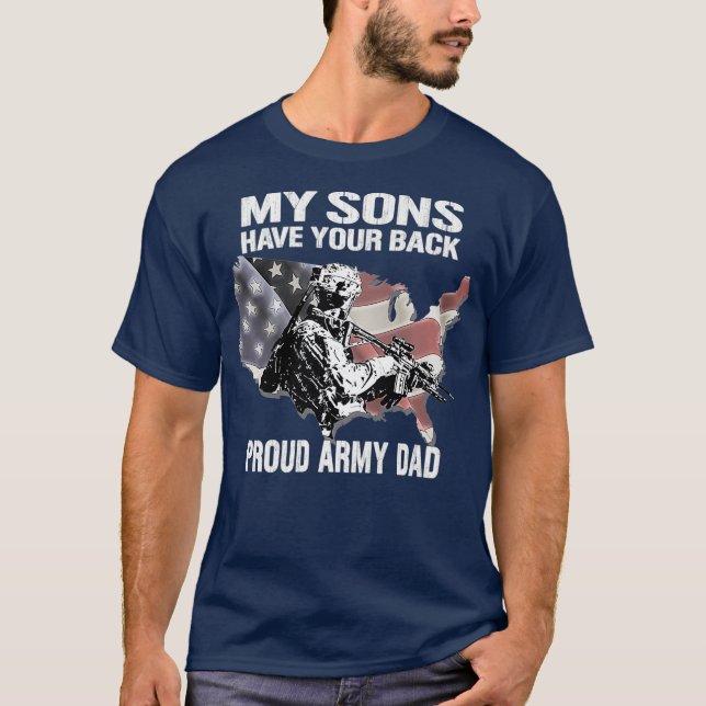 Mina soner har er armé Pappa T Shirt (Framsida)