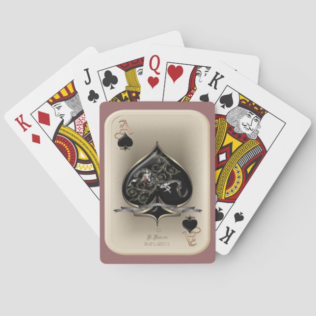 Mina spade kort spel kort (Baksidan)