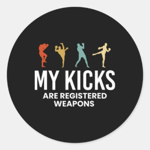 Mina sparkar är registrerade vapen Kickboxning Kic Runt Klistermärke