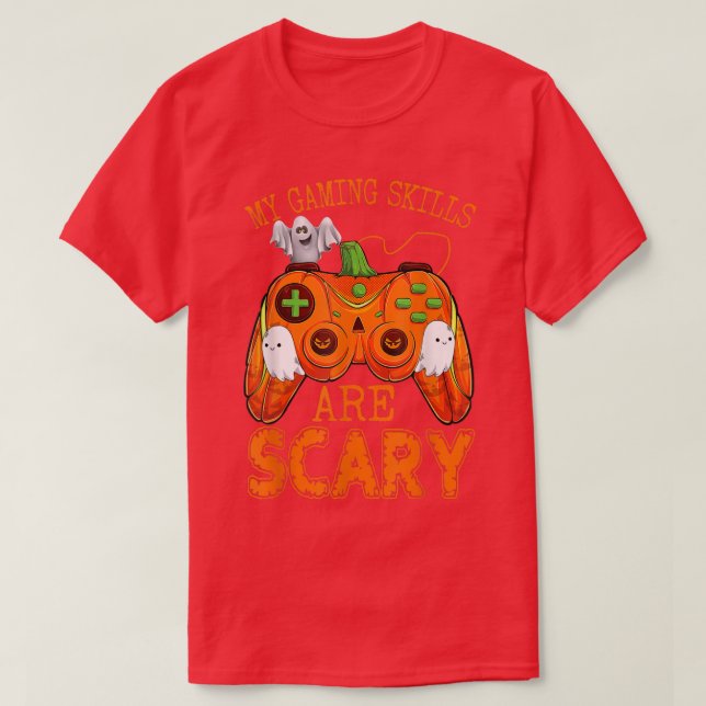 Mina spelkunskaper är skandalösa,Halloween-Pumpkin T Shirt (Design framsida)