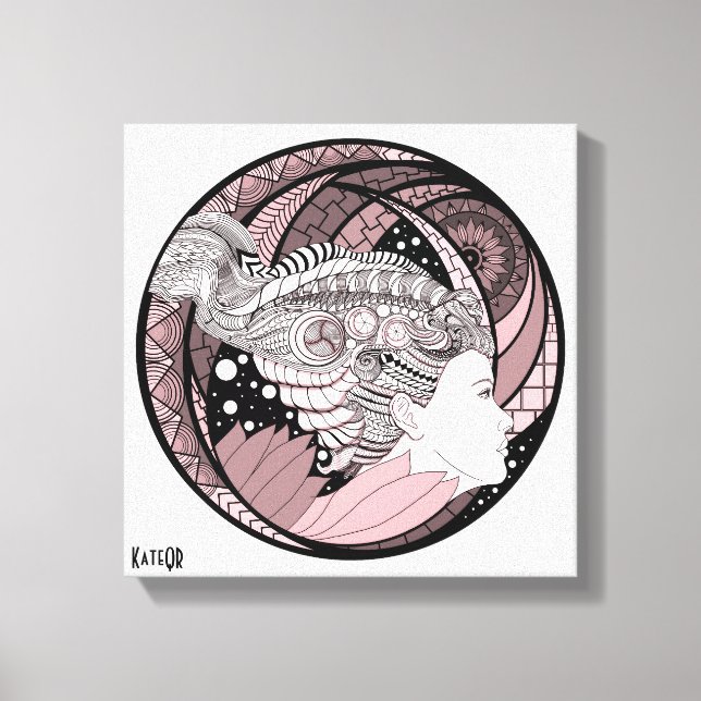 Mina tankar. Abstrakt grafik Canvastryck (Framsida)