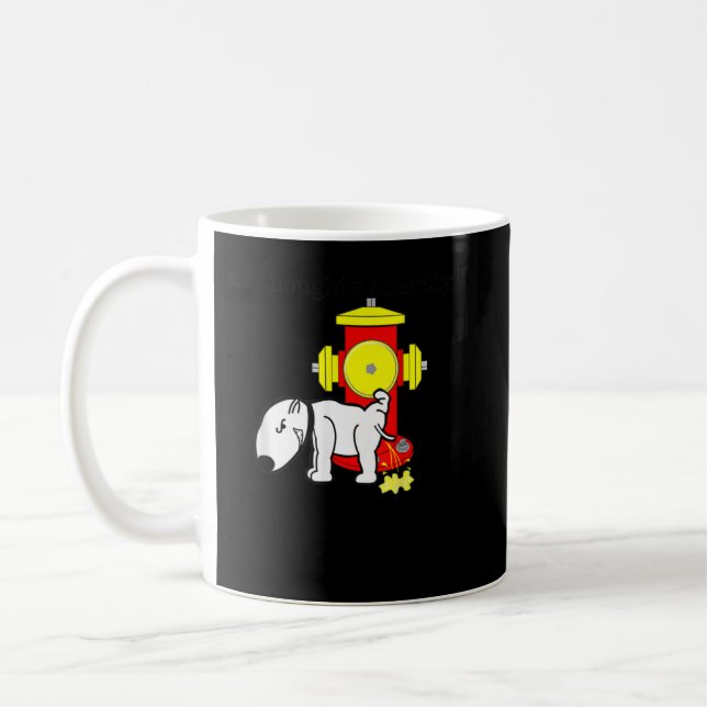 Mina tankar är just Hund lyft på brandhydran Kaffemugg (Vänster)