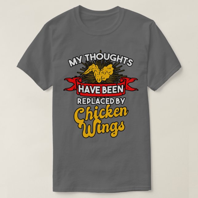 Mina tankar har ersatts av Chicken Vingar T Shirt (Design framsida)
