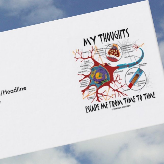Mina tankar undvek mig då och då (euron) visitkort (Business card featuring neuron/synapse for anyone who is forgetful or absent-minded)