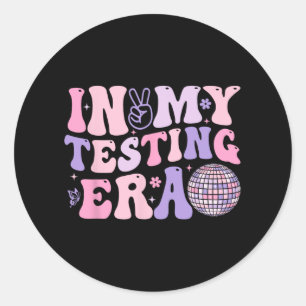 Mina testdagar för retro Motivational Teacher Runt Klistermärke