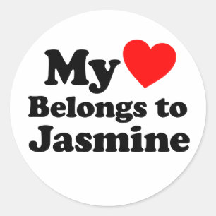 Mina Tillhör i hjärtat på Jasmine Runt Klistermärke