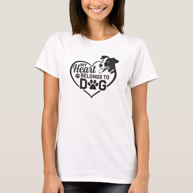 Mina Tillhör i Hund älskare Pet Photo T Shirt (Framsida)
