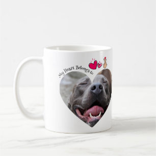 Mina Tillhör på Pitbull-hund anpassningsbar-foto Kaffemugg