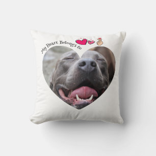 Mina Tillhör på Pitbull-hund anpassningsbar-foto Kudde