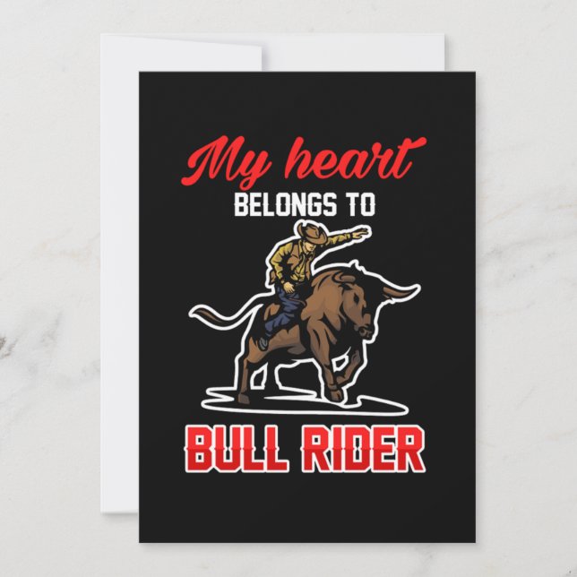Mina Tillhör till Bull Rider Cowboy Rodeo Gift Inbjudningar (Framsida)