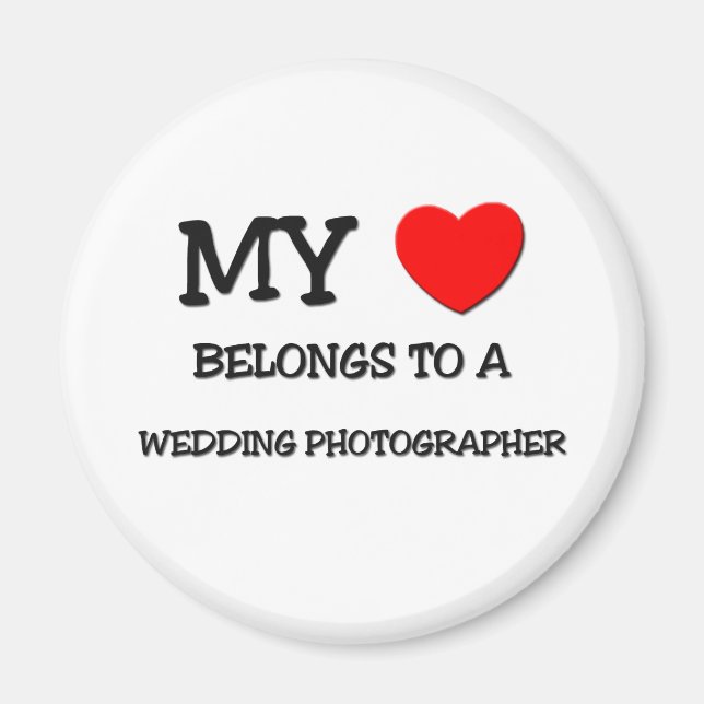 Mina Tillhör till en BRÖLLOP-FOTOGRAFI Magnet (Framsidan)