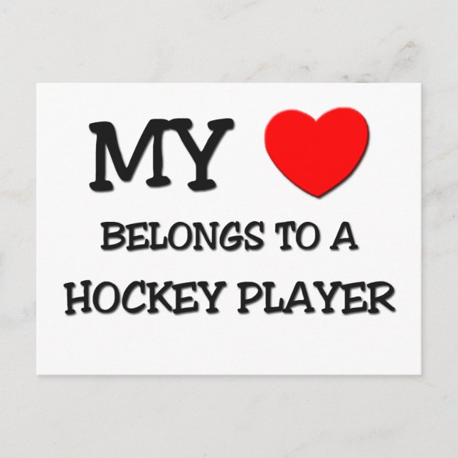 Mina Tillhör till en HOCKEY PLAYER Vykort (Framsida)