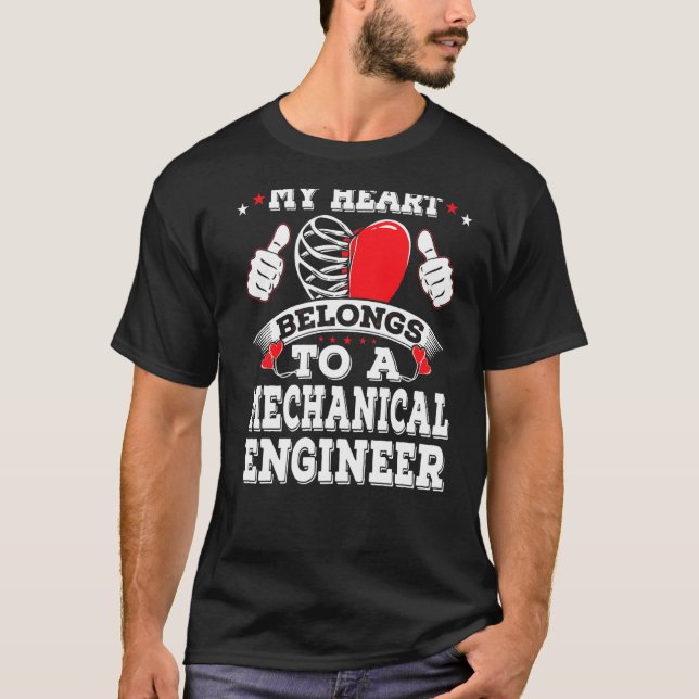 Mina Tillhör till en mekanisk Ingenjör-valentin T Shirt (Framsida)