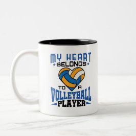 Mina Tillhör till en Volleyball Player Två-Tonad Mugg