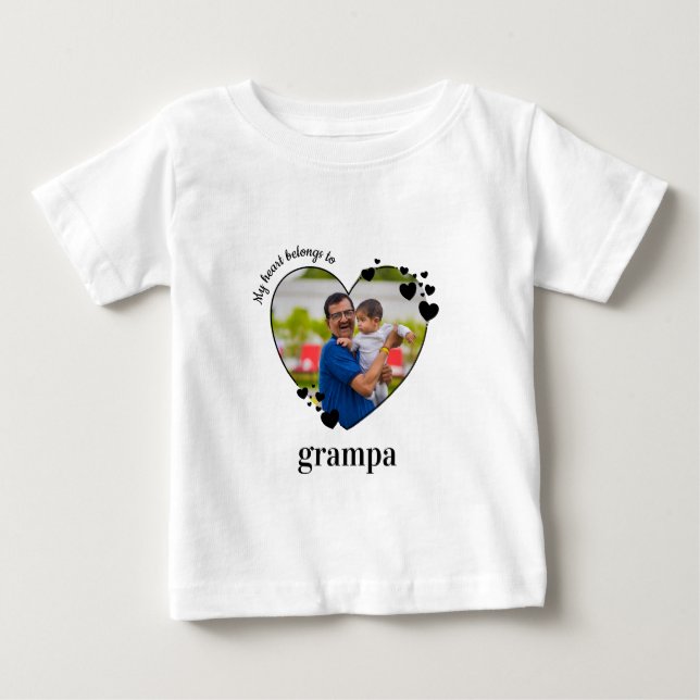 Mina Tillhör till Grandpa Anpassningsbar Baby Phot T Shirt (Framsida)