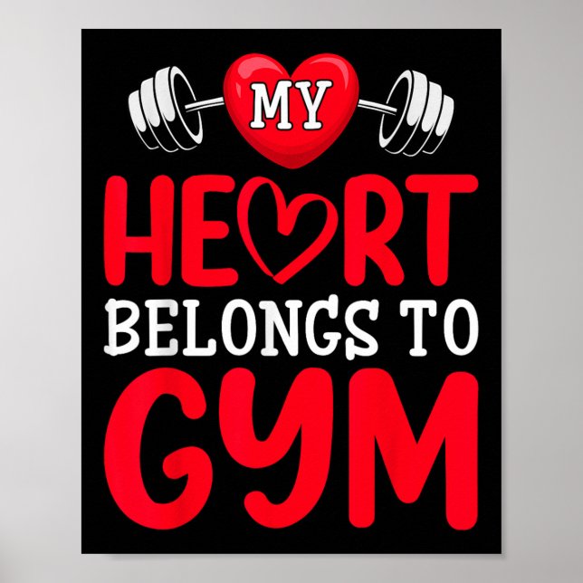Mina Tillhör till Gym Funny Valentines day Poster (Framsidan)