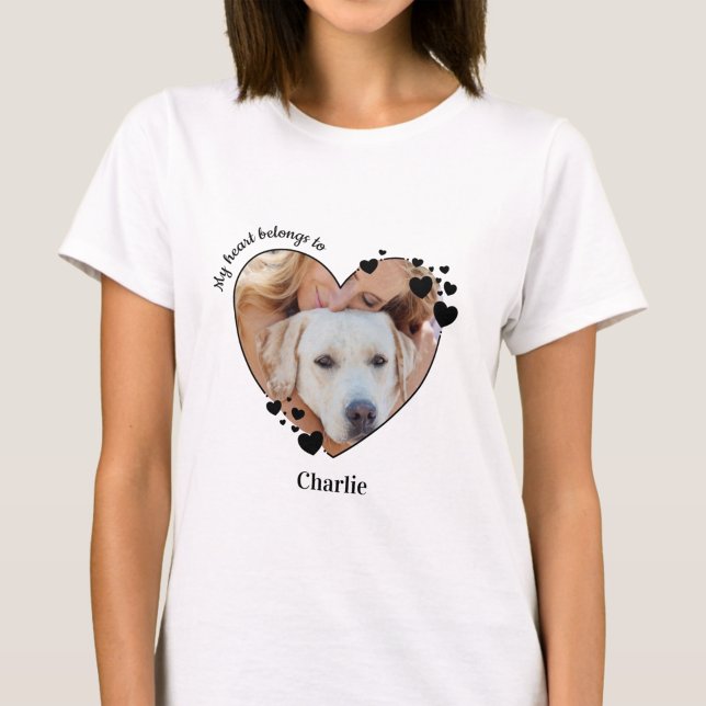 Mina Tillhör till Hund älskare Pet Photo T-Shirt (Skapare uppladdad)