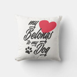 Mina Tillhör till Hund Valentine Dekorativ kudde