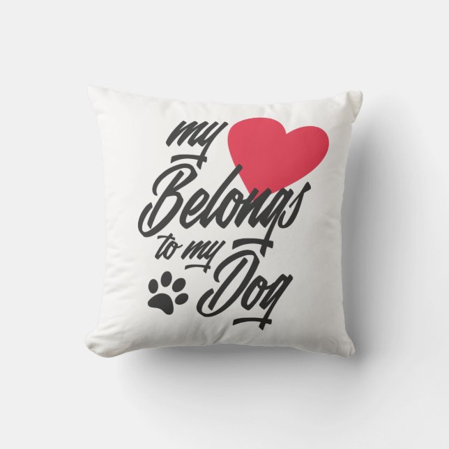 Mina Tillhör till Hund Valentine Dekorativ kudde (Framsida)