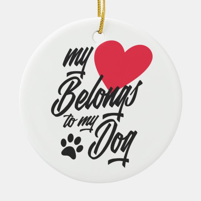 Mina Tillhör till min Hund Valentine | Ornament (Framsidan)
