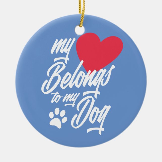 Mina Tillhör till min Hund Valentine | Ornament (Framsidan)