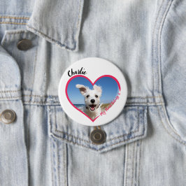 Mina Tillhör till Personlig Hund Photo & Namn Knapp