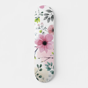 Mina trädgårdsblommor (vattenfärgsteknik) mini skateboard bräda 18,5 cm