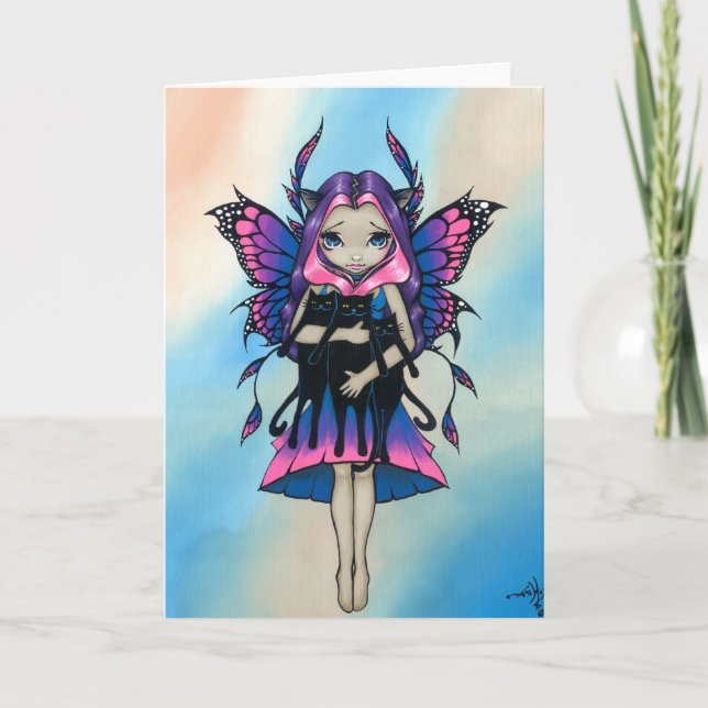 "Mina tre Kattungar"-hälsningskort Kort (Framsida)