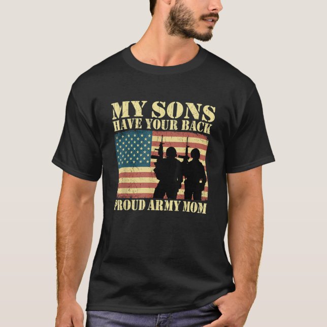 Mina två soner har er armé Mamma T Shirt (Framsida)