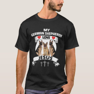 Mina tyska herdar Kärlek Jesus Christian GSD Hund T Shirt