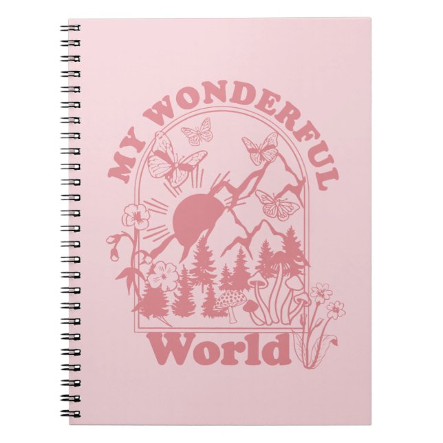 Mina underbara World Retro Flowers Anteckningsbok (Framsidan)