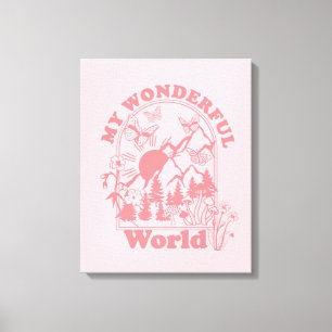 Mina underbara World Retro Flowers Canvastryck