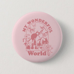 Mina underbara World Retro Flowers Knapp
