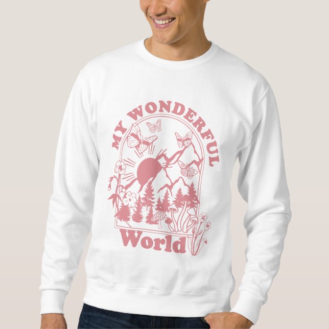 Mina underbara World Retro Flowers Lång Ärmad Tröja (Framsida)