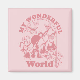 Mina underbara World Retro Flowers Magnet