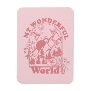 Mina underbara World Retro Flowers Magnet