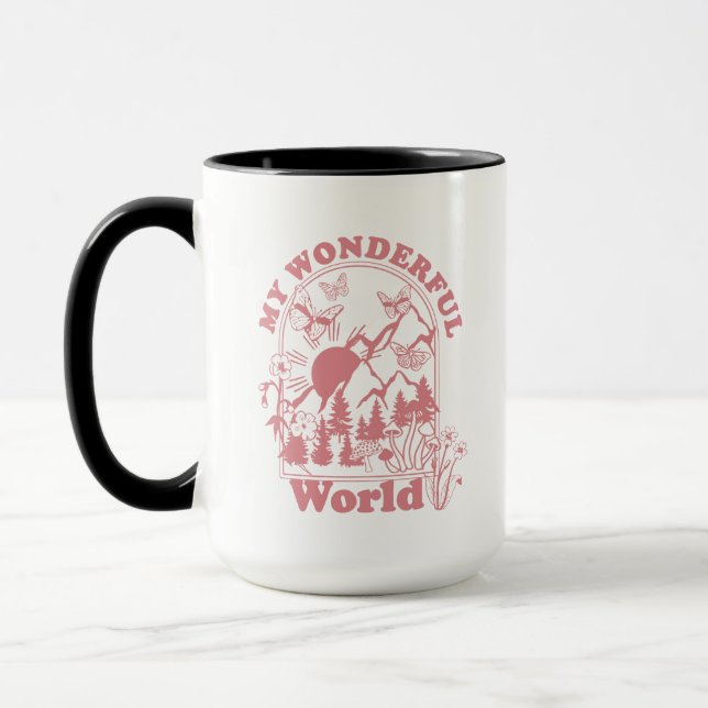 Mina underbara World Retro Flowers Mugg (Vänster)