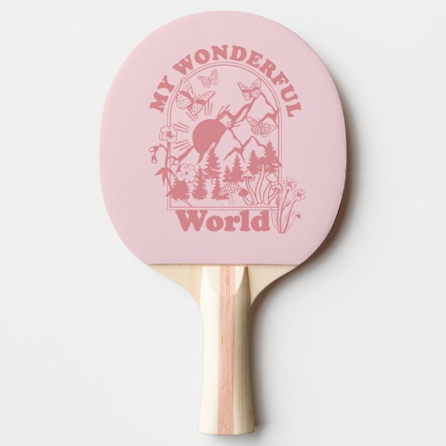 Mina underbara World Retro Flowers Pingisracket (Framsidan)