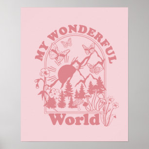 Mina underbara World Retro Flowers Poster
