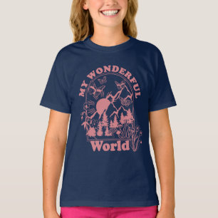 Mina underbara World Retro Flowers T Shirt