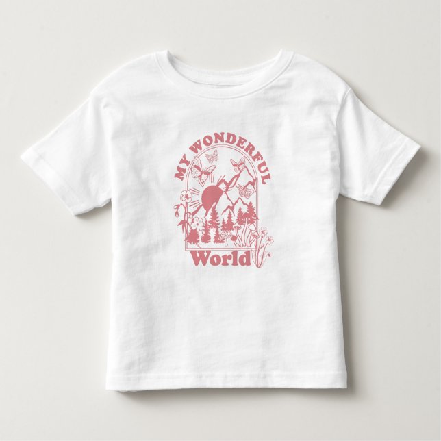 Mina underbara World Retro Flowers T Shirt (Framsida)
