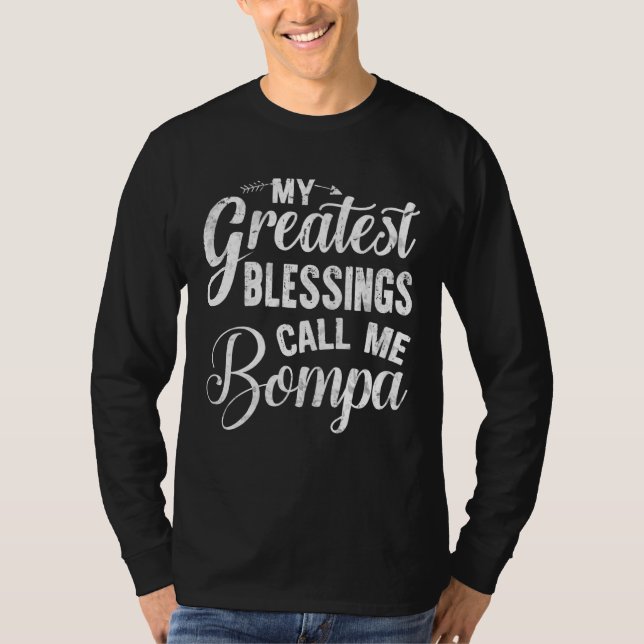 Mina Underbarare välsignelser kallar mig Bompa Vin T Shirt (Framsida)