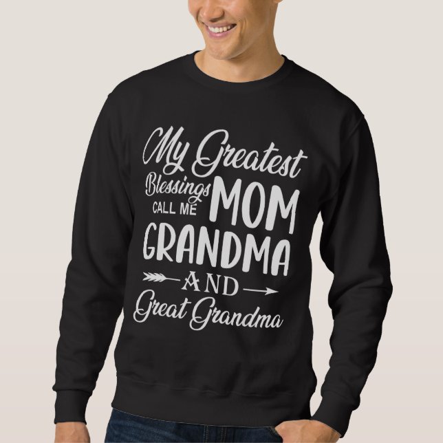Mina Underbarare välsignelser kallar mig Mamma far Lång Ärmad Tröja (Framsida)