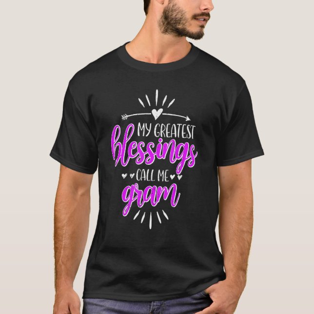Mina Underbarare välsignelser kallar mig Memaw Gra T Shirt (Framsida)